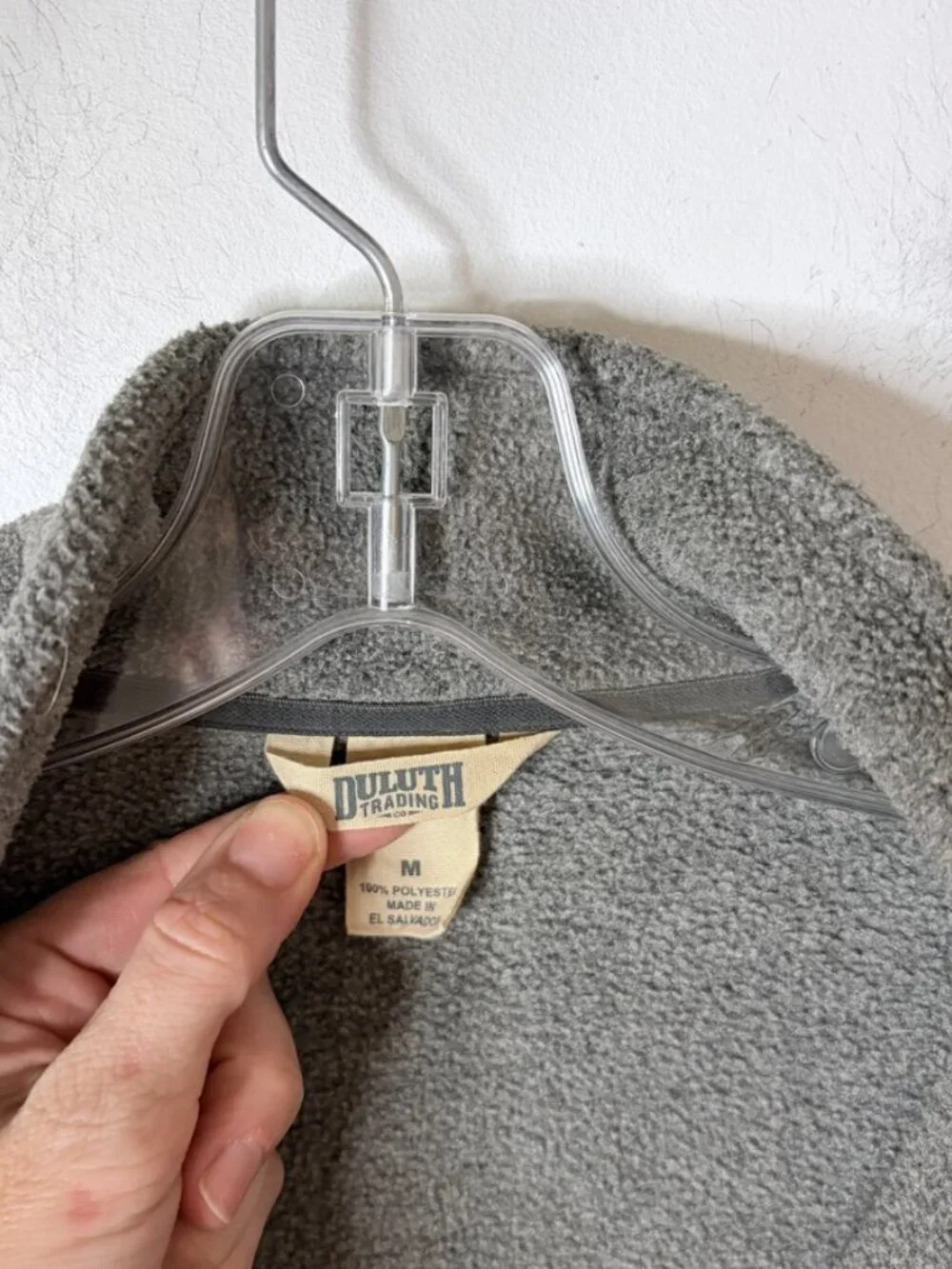 Duluth Trading Co fleece jacket laying